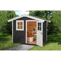 weka Gartenhaus 123 Gr.2 Satteldach Anthrazit 28 mm - Holz-Gartenhäuser, langlebig aus nordischem Fichtenholz mit 28 mm Wandstärke, ideal als Gartenwerkstatt oder Rückzugsort. Wetterfest lasiert für sofortigen Genuss!