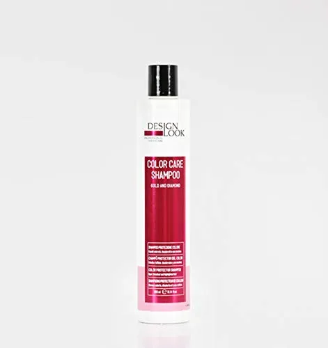DESIGN LOOK - Pro-Color Shampoo - Farbschutz & Glanz - Gold- und Diamantpartikel - Für coloriertes Haar - Sanfte Reinigung - Ohne schädliche Chemikalien - Schwarz - 300 ml