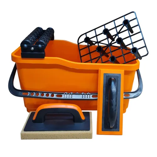 STABILO Befestigungstechnik Kubala Fliesenleger Waschset 20 L – Fugset, Fugbox, Waschbox, Wascheimer – robust, stapelbar, leicht zu reinigen – für Fliesen, Fugen, Baustelle, Handwerk 773259