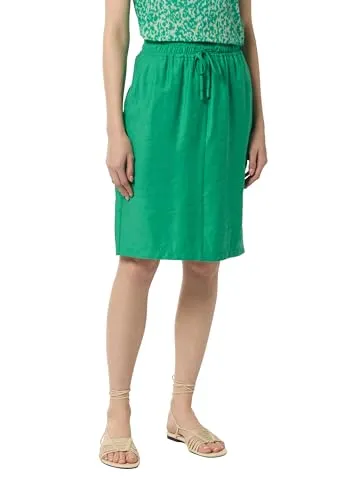 comma Midirock mit Tunnelzug - Röcke für Damen, eleganter Midirock mit elastischem Bund und praktischer Durchzugkordel für optimalen Tragekomfort.