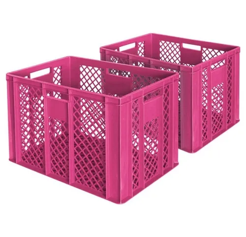 BRB-Lagertechnik Stapelbox 2x Eurobehälter, 600x400x410 mm - Stapelbox aus robustem, lebensmittelechtem Kunststoff, ideal für sicheren Transport von Lebensmitteln. Mit optimaler Luftzirkulation, spülmaschinenfest und kälte- bis hitzebeständig.