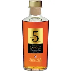 Sibona Grappa di Barolo 5 Anni - Grappa aus besten Nebbiolo di Barolo-Trester, 5 Jahre gereift, mit einzigartigen Eichenholz-Aromen – ein Hochgenuss für Kenner!