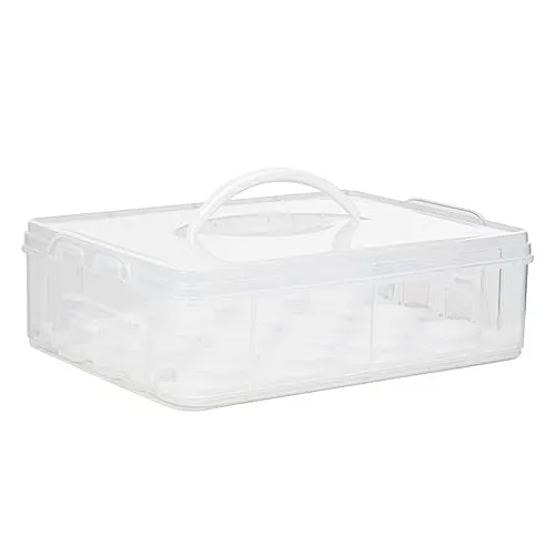 Haushalt International Muffin Box für 12 Muffins Ständer rechteckig Kuchenbox eckig Transportbox 34x26