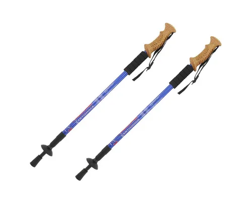 MidGard Nordic-Walking-Stöcke Wanderstöcke 65-135cm Teleskop Antischock Stöcke Korkgriff Dämpfung (2 St), Leicht, mit ergonomischen Korkgriffe