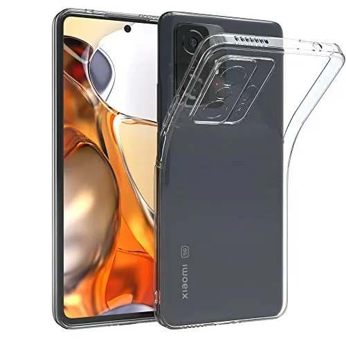 EAZY CASE Hülle kompatibel mit Xiaomi 11T / 11T Pro 5G Schutzhülle Silikon, Ultra dünn, Slimcover, Handyhülle, Silikonhülle, Backcover, Durchsichtig, Klar Transparent