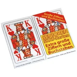 2x Senioren Skat-Karten 32 Blatt - Französisches Skatspiel - Poker & klassische Kartensets - Ideal für Senioren, mit großen Zahlen und klaren Farben für ein einfaches Spielvergnügen.