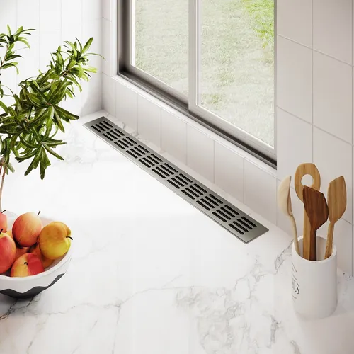 Aluminium Lüftungsgitter Stegblech Abluft Heizungslüftung Edelstahl 60x300mm