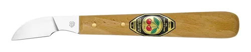 Kirschen Kerbschnitzmesser mit Weißbuchenheft mit langer, schräger Schneide - 3352
