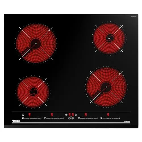 60cm Induktionskochfeld mit 4 Kochzonen - Kochfelder mit Multislider Bedienung für präzise Temperatureinstellung und Power+ Stufe für effizientes Kochen.