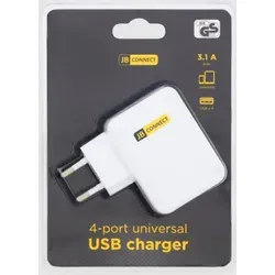 Effizientes Laden: JB CONNECT 4-Port-USB-Netzteil für alle Ihre Geräte - Weiß