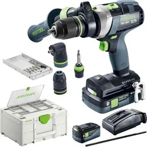 Festool Akku-Schlagbohrschrauber TPC 18/4 QUADRIVE - Akkuschrauber mit bürstenlosem EC-TEC Motor für maximale Leistung und Langlebigkeit. Ideal für anspruchsvolle Holz- und Metallarbeiten, inklusive umfangreichem Zubehör im praktischen Systainer.