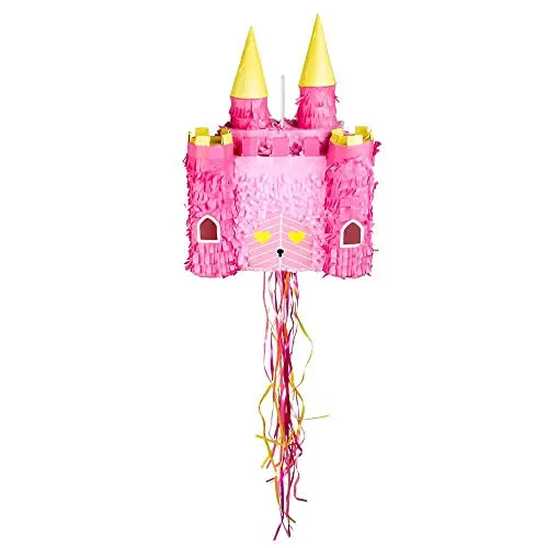 Boland 30936 - Pinata Märchen Schloss für Kinder Geburtstag oder Mottoparty, 40 x 26 cm, Partydeko, Pink