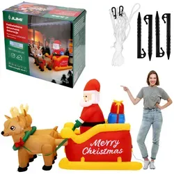 Aufblasbarer Weihnachtsmann im Schlitten – Festliche Jumihome-Dekoration