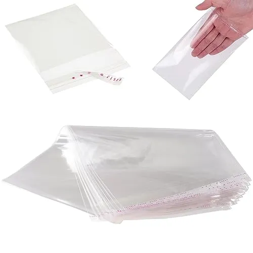 DIY-24H | 87 Größen frei wählbar | OPP Flachbeutel transparent selbstklebend Tüten Peel & Seal Folientüten aus durchsichtigem Kunststoff Zellophan-Hüllen (100 Stück, 10 x 15 cm)