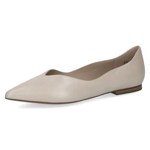 Caprice CAP Memotion Ballerina aus Leder mit Blockabsatz in Beige/Braun – 38 EU - Elegante Ballerina mit bequemem Blockabsatz und innovativer Memotion-Technologie für hohen Tragekomfort. Ideal für den täglichen Einsatz in jedem Outfit.
