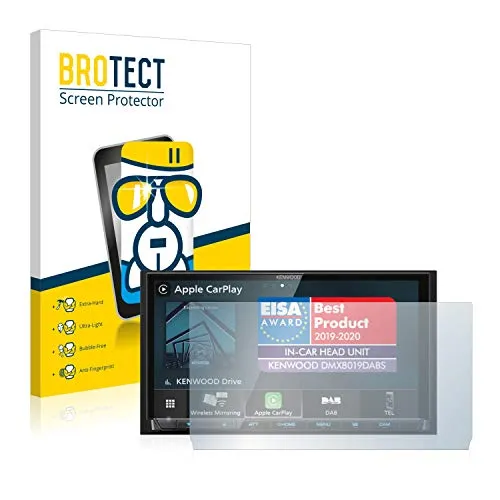 BROTECT Schutzglas für Kenwood DMX8019DABS (mit Aussparung) Schutzfolie Made in Germany Panzer Folie Glas Displayschutz [ 9H, Anti-Fingerprint]