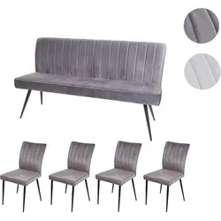 Esszimmer-Set HWC-K16, 4er-Set Stuhl+Sitzbank - Esszimmerstühle in modernem Design, mit bequemer Polsterung und eleganten Ziernähten. Ideal für gemütliche Zusammenkünfte und eine stilvolle Atmosphäre in jedem Raum.