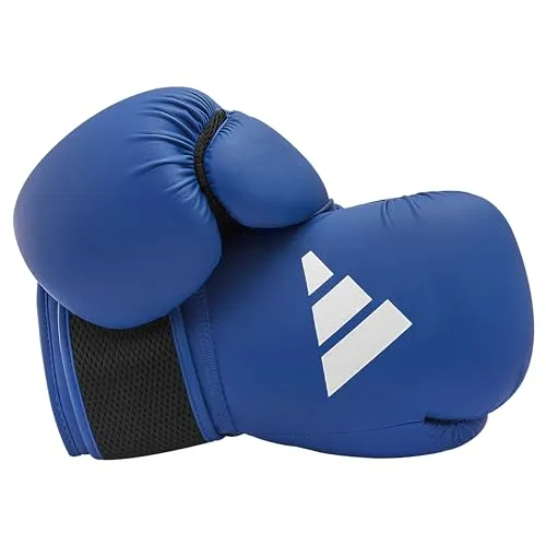 adidas Hybrid 25 Boxhandschuhe 10 oz, Blau - Boxhandschuhe aus Kunstleder mit optimaler Schaumstoff-Polsterung für Dämpfung und AEROREADY-Technologie für Feuchtigkeitsregulierung, ideal für Anfänger und Hobby-Kämpfer.