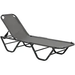 Outsunny Sonnenliege - Ergonomisches Design für Komfort - Gartenliegen mit verstellbarer Sitzfläche für individuellen Liegekomfort. Ideal für drinnen und draußen, leicht zu reinigen und transportieren.