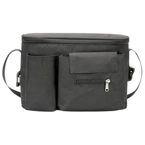 König Design Kinderwagen Organizer Kinderwagentasche Buggy Tasche Getränkehalter Wickeltasche (Schwarz)