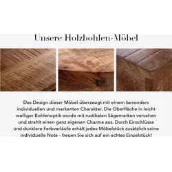 riess-ambiente Massiver Esstisch IRON CRAFT 120cm rund aus Mangoholz - Esstisch aus massivem Mangoholz im Industrial-Look, ideal für kleine Räume. Jedes Stück ist ein Unikat mit einzigartiger Holzmaserung und rustikalem Charme.