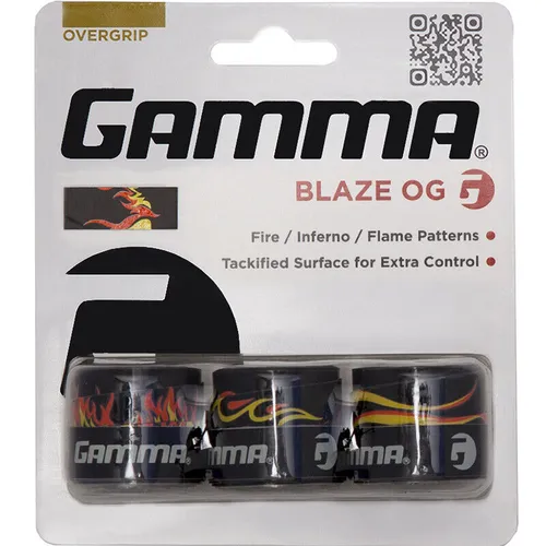 Gamma Overgrip, Griffband Blaze 3er-Pack, schwarz, Flammen, Tennis