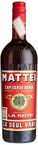 L.N. Mattei Cap Corse Rouge Aperitif au Quinquina - Bitter-süßer Likörwein - Liköre von SA LA Destillerie, ideal als Mixzutat oder pur mit Kräuter- und Fruchtgeschmack, perfekt für Cocktails und Longdrinks.