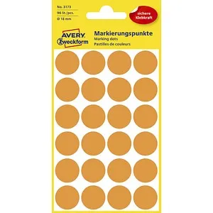 AVERY Zweckform Klebepunkte 3173 leuchtorange Ø 18,0 mm, 96 St.