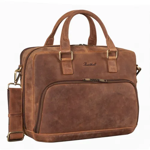 Benthill Aktentasche Echt Leder - Vintage Laptoptasche für Herren - Aktentasche aus echtem Leder mit 17 Zoll Laptopfach, ideal für Beruf und Alltag. Mit mehreren Fächern für optimalen Stauraum und einem stilvollen Vintage-Design.