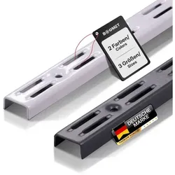 BOOMET Wandschienen 2-reihig Anthrazit 100cm - Flexibles Wandregalsystem - Regalträger & -stützen, pulverbeschichtet für einfache Montage und maximale Anpassungsfähigkeit für Ihre DIY Wohnideen.