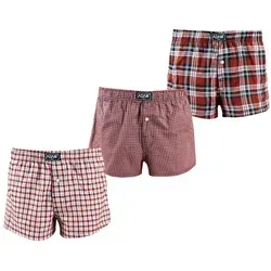 ADAM JEANS Webboxer Gewebte Boxershorts American Unterhosen Herren Boxershorts Kariert (3-St., 3er Set, 6er Set, 12er Set) Web Boxershorts Herren lockere Boxershorts Herren weit Männer Boxer rot 3XL