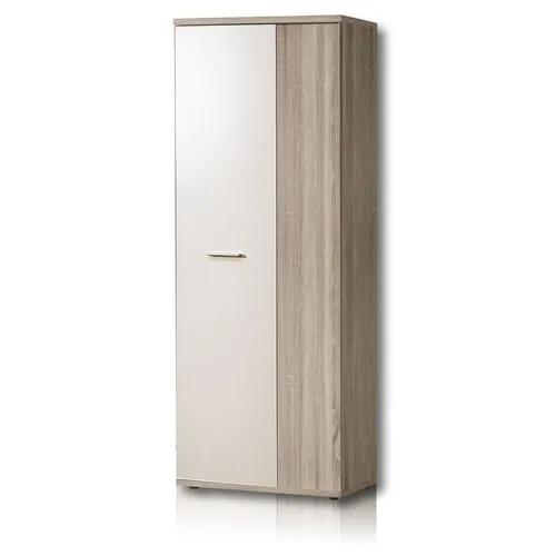 FORTE NET106 Schrank 70 180 - Kompakter Mehrzweckschrank - Kleiderschrank mit modernem Design, bietet optimalen Stauraum durch praktische Einlegeböden und minimalistische Griffe. Ideal für kleine Räume und vielseitig nutzbar.