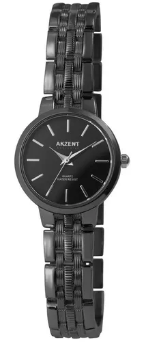 AKZENT Quarzuhr Bigum Akzent Exclusive Damenarmbanduhr mit Metallband