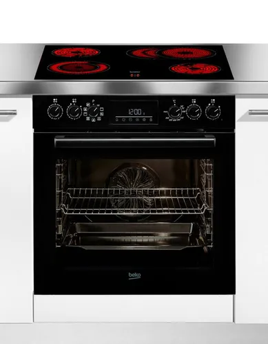 BEKO Elektro-Herd-Set, mit 1-fach-Teleskopauszug, Gleichmäßige Heißluft für perfekte Ergebnisse dank Aeroperfect
