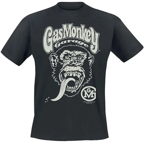 Gas Monkey Garage Logo Männer T-Shirt schwarz L 100% Baumwolle Fan-Merch, Filme, TV-Serien