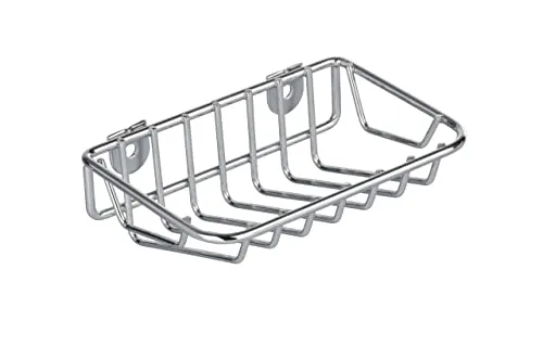 WENKO Seifenablage Ceres Chrom - Seifenschale, Stahl, 12.5 x 4.5 x 9 cm, Chrom