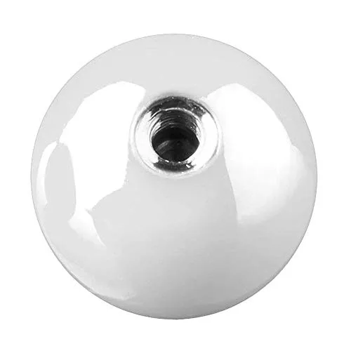 viva-adorno Piercing Schraubkugel Ersatzkugel Hochglänzend Farbig Emailiert Edelstahl-Gewinde Größen Z376, Weiß 1,6 x 5,5mm