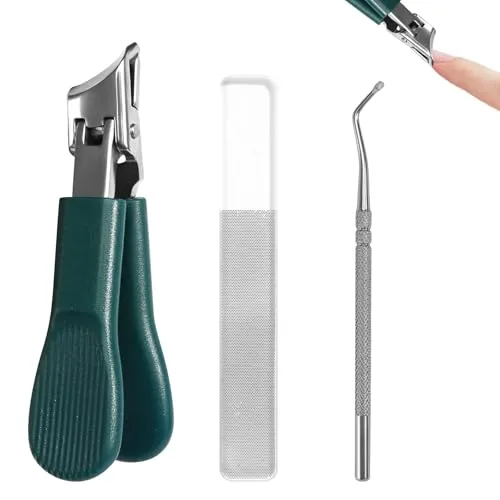 Stück Schräger Nagelknipser, Adlerschnabel Nagelknipser Set Zehennagelknipser Nagelknipser Fußnägel Nagelknipser Groß Nagelknipser für kunstnägel (Grün) 3