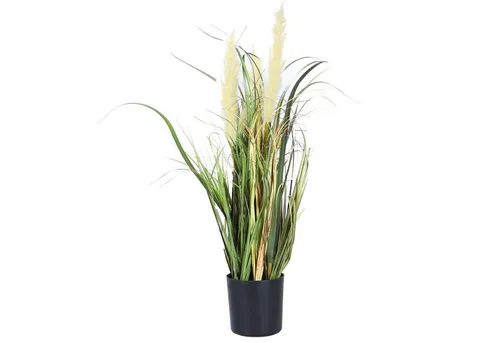 Kunstpflanze Kunstblumen Schilfgras mit Wedeln 58 cm Zimmerpflanze, Home4Living, Höhe 58 cm, künstlich