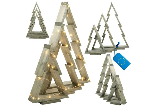 Modo24 Künstlicher Weihnachtsbaum Deko Tannenbaum aus Kiefernholz, in verschiedenen Größen & Farben, Moderne & Klassische, für Innen & Außen, Handgefertigt, 2D & 3D Design