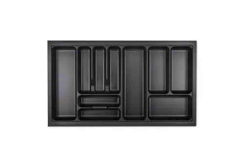 SO-TECH® Besteckeinsatz ORGA-BOX VIII - Lavagrau perlstruktur - Besteckeinsatz für 90er Schränke, passgenau und langlebig. Perfekt organisiert für eine aufgeräumte Küchenschublade.