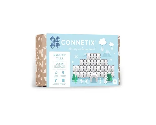 Connetix Clear Rectangle Pack - Verstärkte Magnete für kreatives Spielen - Magnetbausteine in klaren Farben, ideal für kreatives Spiel und STEAM-Lernen. Mit extra stabilen, durchsichtigen Rechtecken in drei Größen für beeindruckende Bauwerke, geeignet ab 3 Jahren.