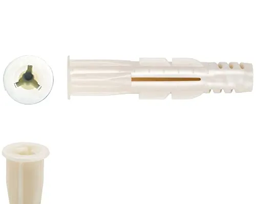 Würth 3221925 Perlweiß Kunststoff-Allzweckdübel | 200x Zebra Shark | 8 x 52 mm Polyethylen Kragen