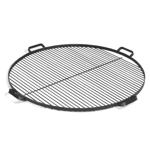Grillrost mit 4 Griffen aus Rohstahl 70 cm - Grillzubehör aus hochtemperaturbeständigem Naturstahl mit 70 cm Durchmesser und praktischen Griffen für einfaches Handling, perfekt für Feuerschalen.