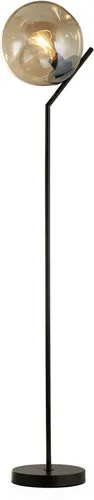 Searchlight Stehlampe Punch Floor Lamp - Elegante Beleuchtung in Schwarz und Champagner - Standleuchten mit robustem Stahl und wechselbarem Leuchtmittel. Die Punch Stehleuchte verleiht jedem Raum durch ihr champagnerfarbenes Glas und warmes Licht eine moderne Atmosphäre.