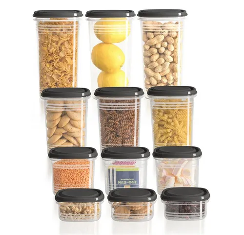 Hausfelder Vorratsdosen 24er Set | Luftdicht & BPA-frei - Frischhaltedosen für die perfekte Küchenorganisation: 24-teiliges Set mit luftdichten Behältern, die Lebensmittel länger frisch halten und platzsparend stapelbar sind.