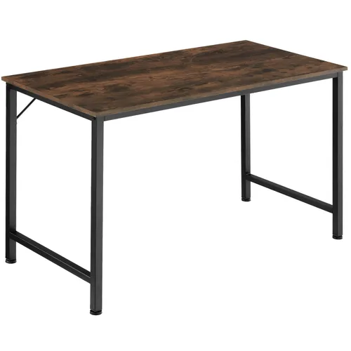 TecTake Schreibtisch Jenkins - Industrial Holz dunkel, rustikal, 140 cm - Schreibtisch im minimalistischen Industrie-Stil mit stabiler Spanplatte und pulverbeschichtetem Stahlgestell. Höhenverstellbare Füße sorgen für optimale Beinfreiheit und Stabilität.