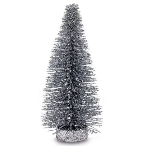 Deko-Baum Glitzer 20 cm - silberner Tannenbaum - kleiner Metall Weihnachtsbaum