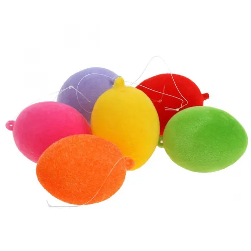 Deko-Eier beflockt bunt 4cm 18 St Ostern DIY Osterdekoration Farben, 18 Stück