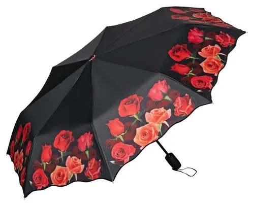von Lilienfeld Taschenregenschirm Rosenbouquet - Taschenschirm mit elegantem Rosenmotiv, 100% Regenschutz und 95% UV-Schutz. Kompakt und leicht, ideal für unterwegs.